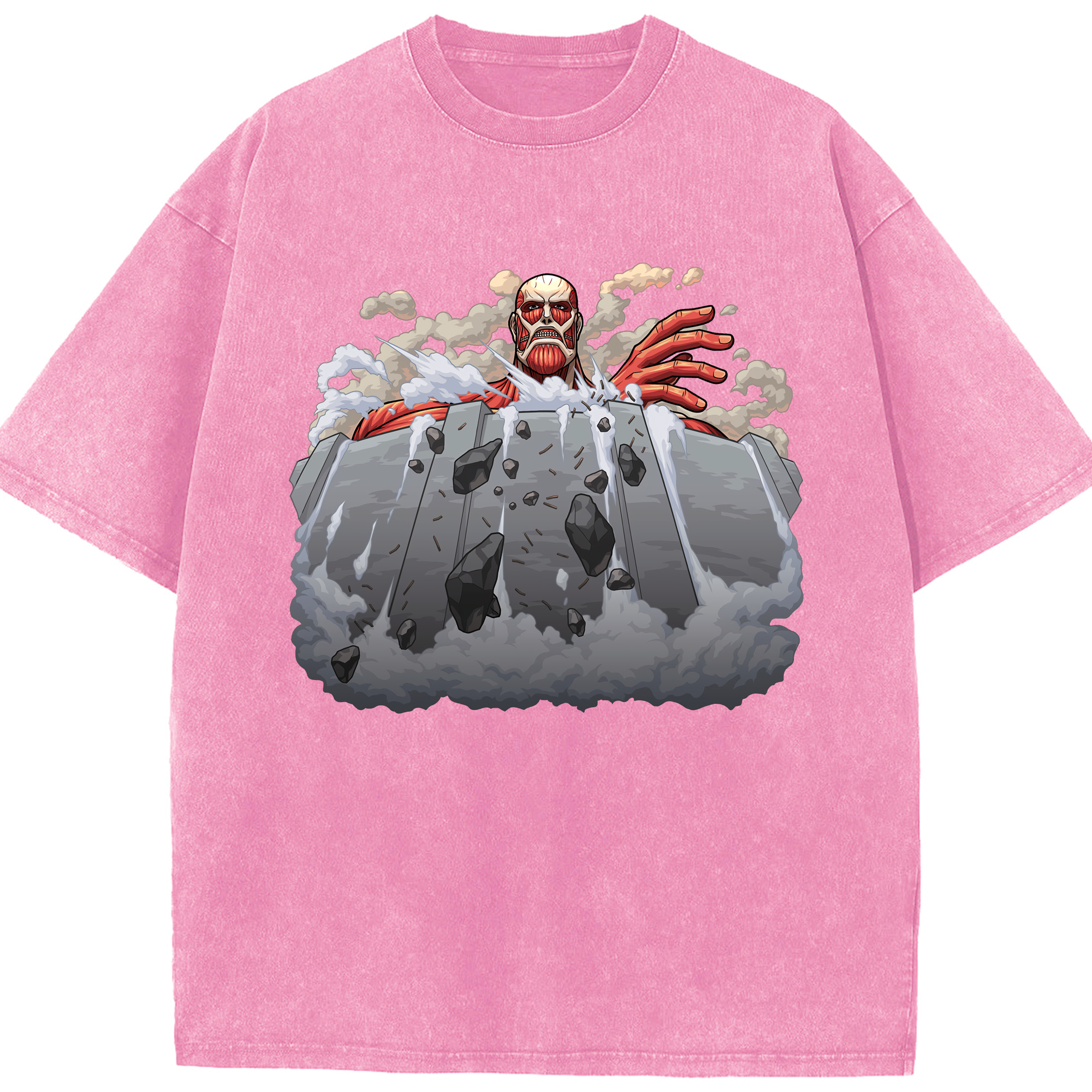 （画像用） 進撃の巨人 Attack on Titan 綿100% ヴィンテージ風 半袖Tシャツ（フロントプリント）